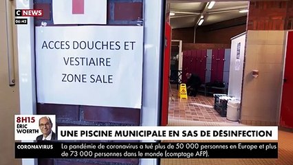 Coronavirus: La piscine municipale de Denain, dans le Nord, transformée en sas de décontamination pour les soignants - VIDEO