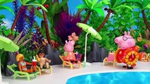 Kids Toy Videos US - Peppa Pig swims at the Pools of the Water Park Playmobil