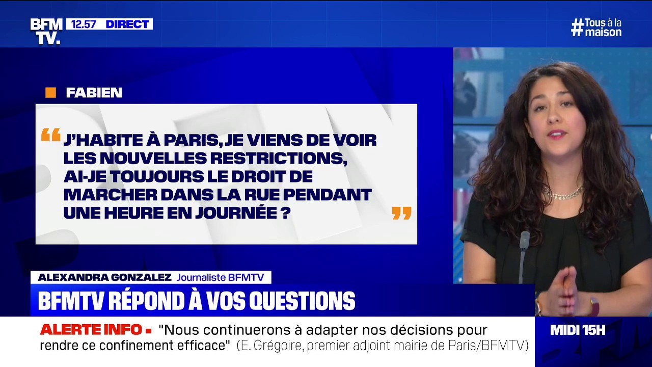J'habite à Paris. Avec les nouvelles restrictions, ai-je toujours le droit de marcher dans la rue pendant une heure? BFMTV vous répond