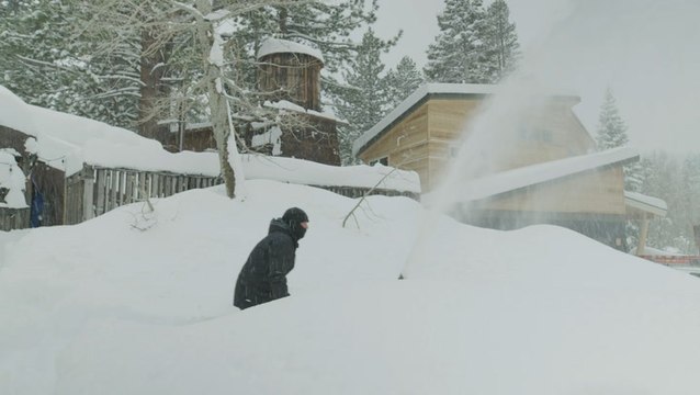 Heavy snow buries empty ski resort