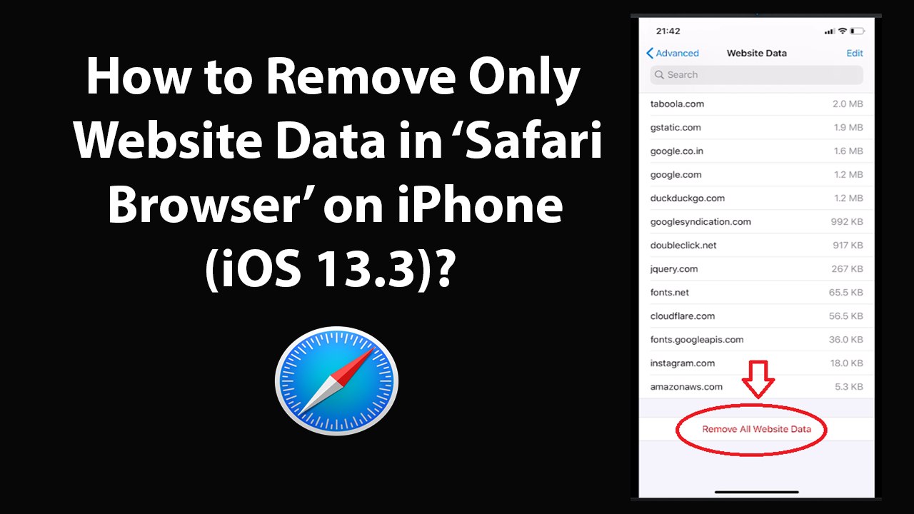 How to Remove Only Website Data in Safari Browser on iPhone (iOS 13.3)?