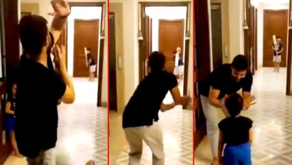 Raina plays Cricket with daughter inside house has gone viral