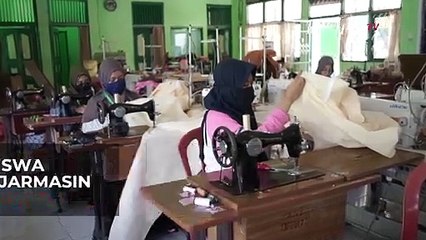 Mantap! Siswa MAN 2 Banjarmasin Buat APD untuk Tim Medis