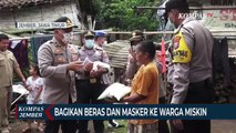 Bagikan Beras Dan Masker Ke Warga Miskin
