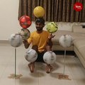 Bengaluru freestyle artist recreates solar system with eight footballs under lockdown