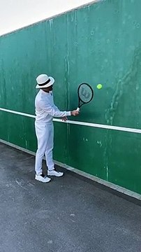 Roger Federer throws volleying at home challenge