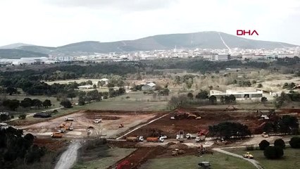 SANCAKTEPE'DEKİ HASTANE ÇALIŞMALARI HAVADAN GÖRÜNTÜLENDİ