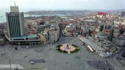 TAKSİM MEYDANI VE İSTİKLAL CADDESİ'NDEKİ SON DURUM HAVADAN GÖRÜNTÜLENDİ