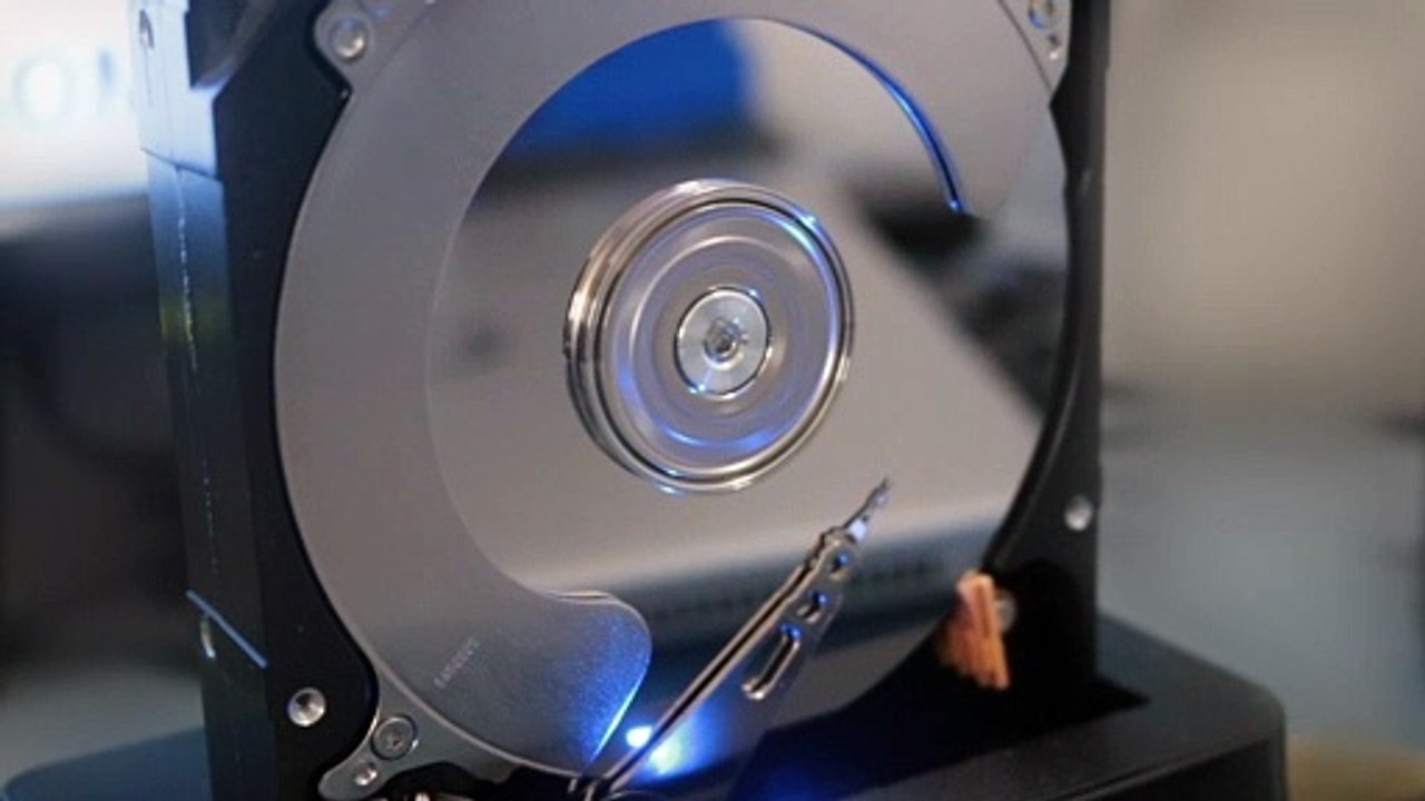 A Computer Hard Drive Part Spinning In Operation
