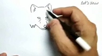 How to draw wolf on letter enjoy it