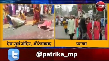 भगवान भास्कर को अर्घ्य देने के लिए उमड़ा आस्था का सैलाब