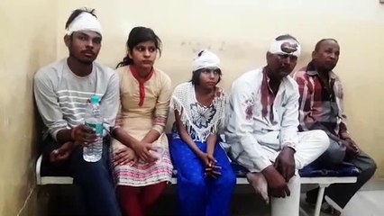 धान रखने के विवाद में बहा खून बेटा बेटी सहित पिता को मारपीट कर किया घायल