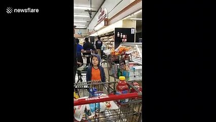 Bizarre fight when a customer punches a butcher in California