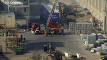 Brand im Berliner Humboldt Forum: Ein Bauarbeiter verletzt
