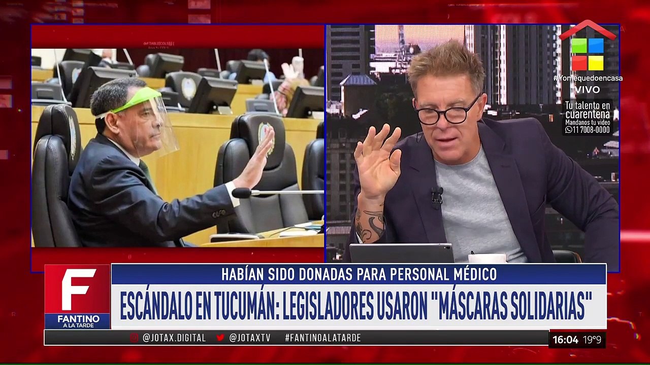 Fantino, indignado con legisladores que usaron "mascaras solidarias"