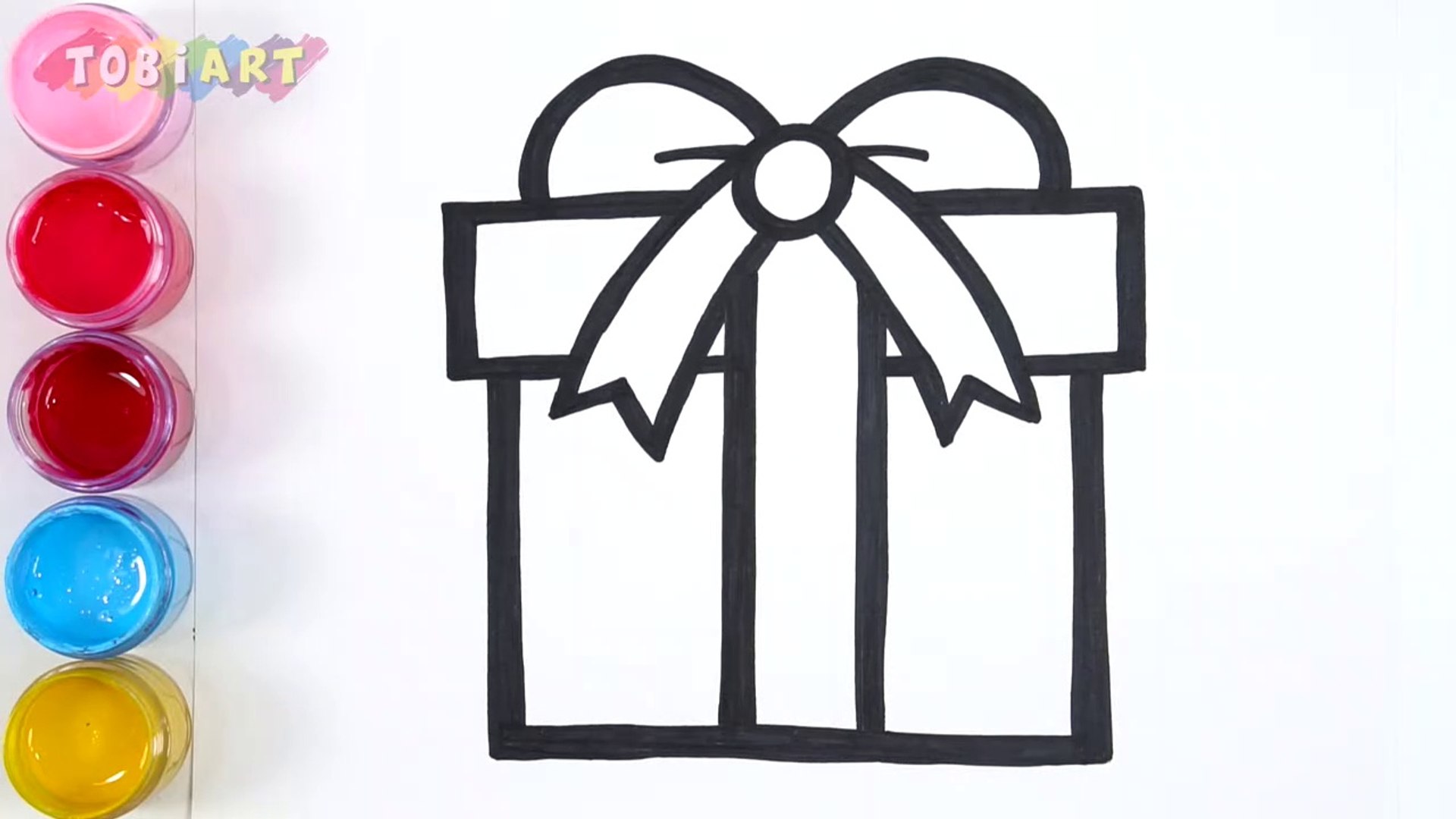 How to Draw a Gift Box?  Step by Step Gift Box Drawing for Kids