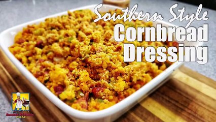 Southern Style Cornbread Dressing - Thanksgiving Recipes - Stuffing Recipe