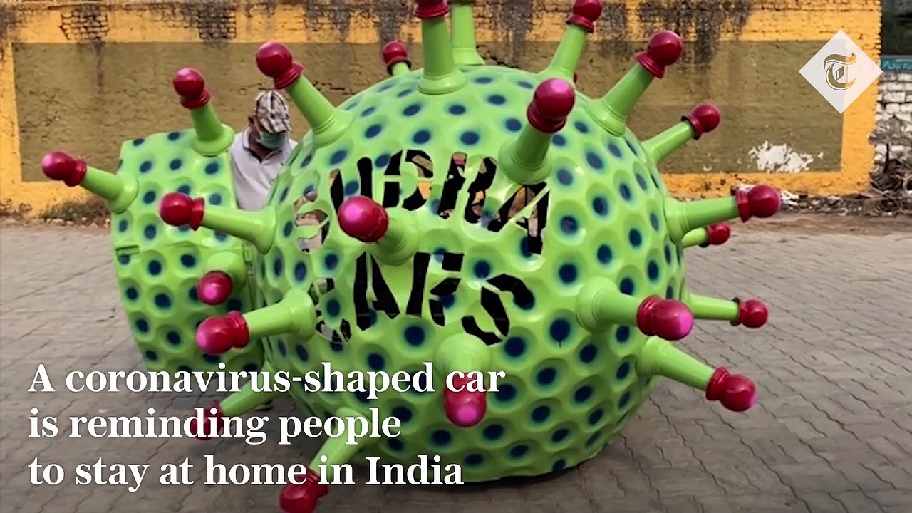 Coronavirus-shaped car spreads Covid-19 awareness in India