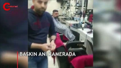 Polis berberi bastı, tıraş yarıda kaldı