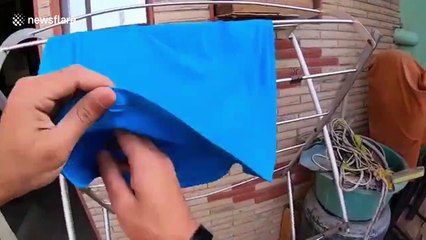 Indian freerunner does parkour on his house during country's coronavirus lockdown