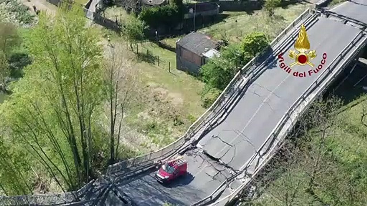 Crolla ponte sul fiume Magra tra Massa e La Spezia -4- (08.04.20)