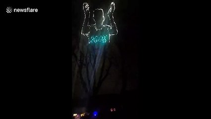 Welsh man creates laser show to say thank you to the NHS