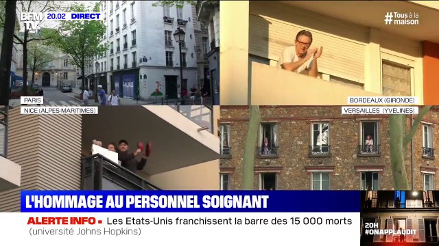 Bordeaux, Nice, Versailles... Les Français applaudissent les soignants ce jeudi