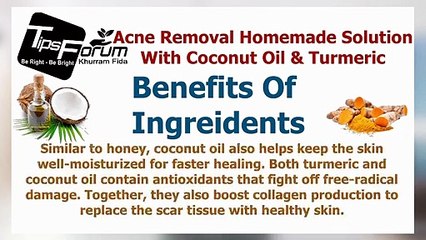 Acne Scar Removal Homemade Solution with  Coconut Oil & Turmeric - Step By Step