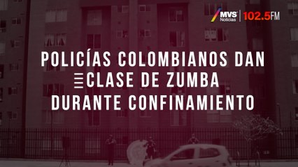 Policías colombianos dan clase de zumba durante confinamiento