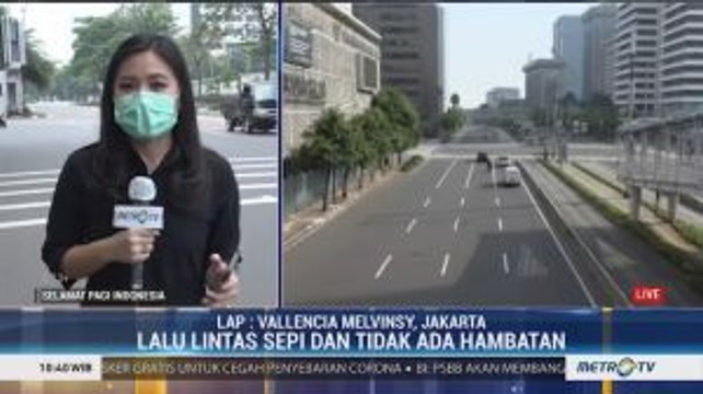 Hari Pertama PSBB, Arus Lalin di Jakarta Pusat Sepi