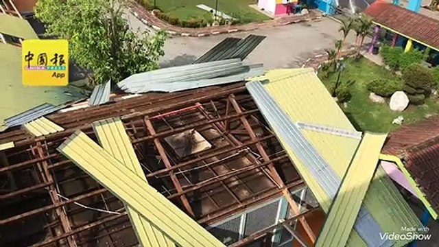 鲁乃50年最严重风灾 约50店屋 民宅受影响 华小也难幸免