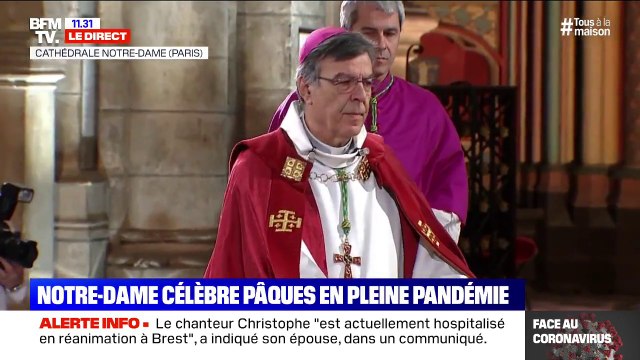 Nous sommes dans cette cathédrale à demi-effondrée pour dire que la vie est toujours là : Monseigneur Aupetit célèbre Pâques à Notre-Dame