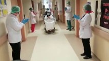 79 yaşındaki koronavirüs hastası, alkışlarla taburcu edildi
