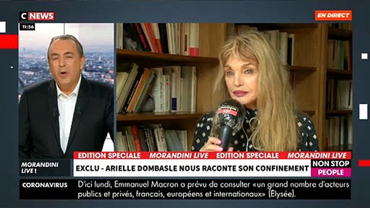 Coronavirus - Invitée en direct de "Morandini Live", Arielle Dombasle raconte son confinement sur CNews - VIDEO