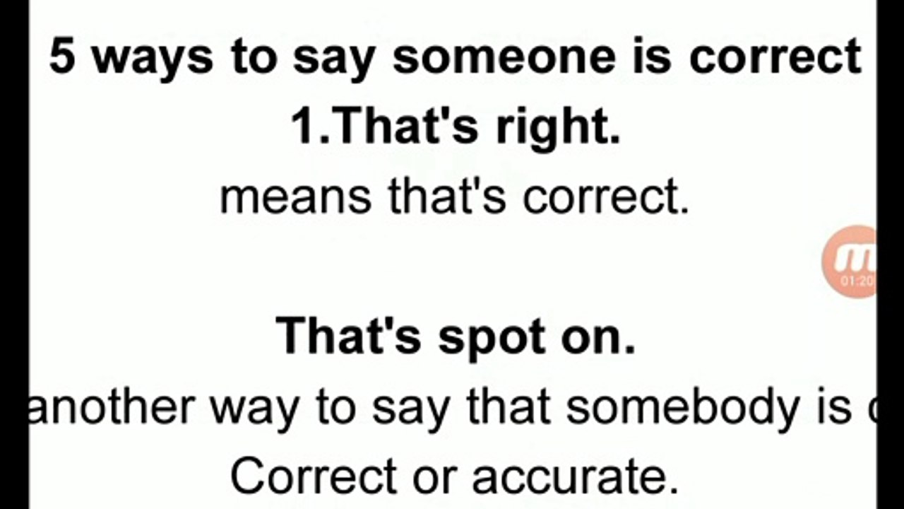 5 ways to say someone is correct