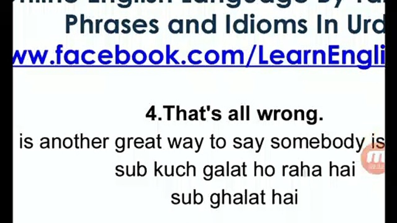 8 Ways To Say Someone Is Wrong ~ Learn English Through Urdu
