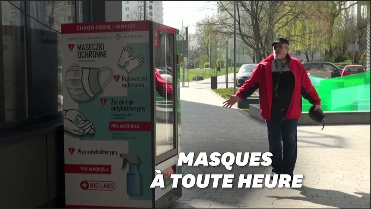 La Pologne installe des distributeurs de masques et de gels dans les rues