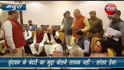 वृंदावन में बंदरों की समस्या पर बोलीं हेमा मालिनी