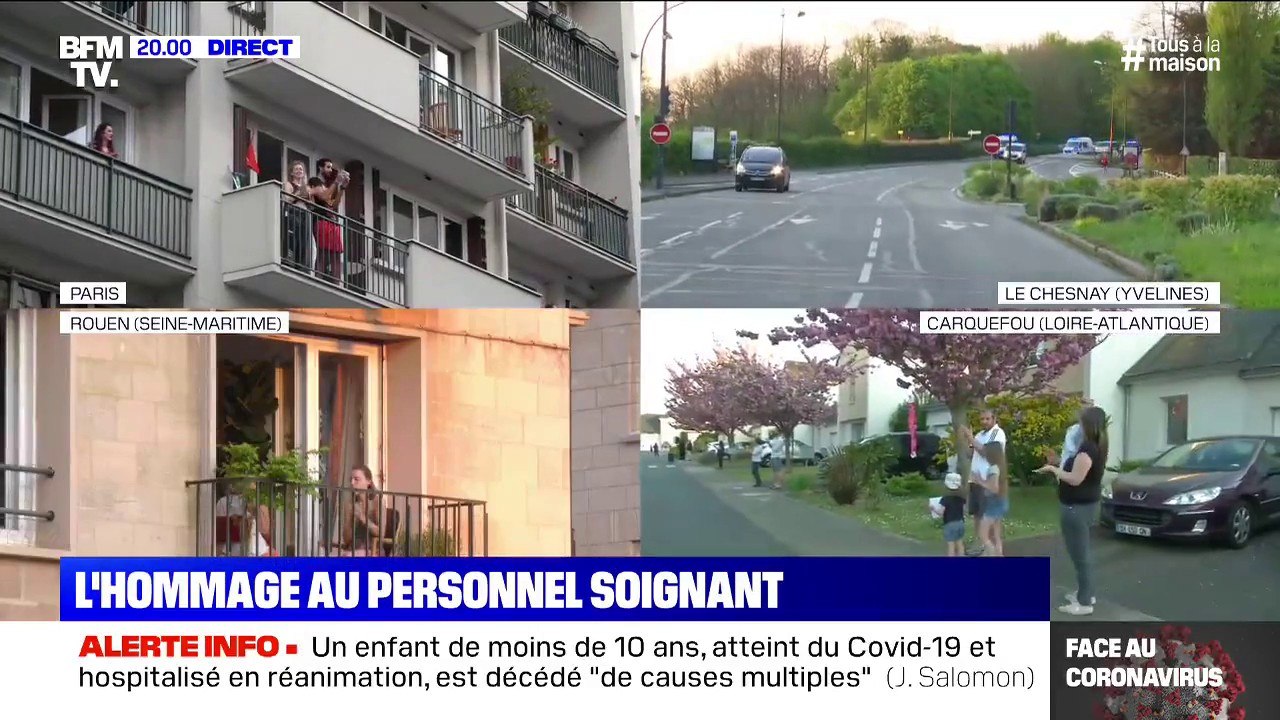 Comme tous les soirs à 20 heures, la France applaudit les soignants ce vendredi