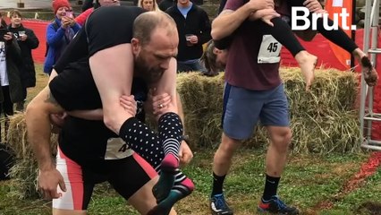 Wife Carrying Contest Tests Strength and Love