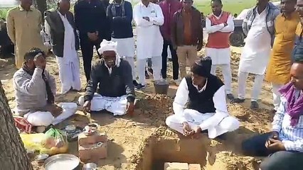 गोशाला के लिए भूमि दान, शिलान्यास किया, शीघ्र होगा निर्माण