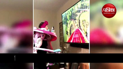Father gives toddler a fake roller-coaster ride