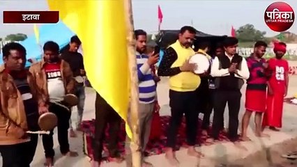 यमुना नदी को 150 मीटर लंबी साड़ी पहना कर किया गया श्रृंगार