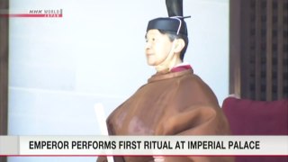2019.05.08 - NEWSLINE - Emperor performs first ritual at Imperial Palace (NHK World TV)