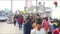 JNU में मारपीट के विरोध में एसएफआई का प्रदर्शन