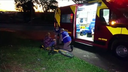 Ciclista é socorrido pelo Siate após sofrer queda no Cascavel Velho