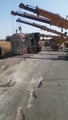 Chemical tanker overturned, police stopped traffic