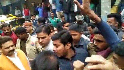 Teacher death people angry with up stamp minister