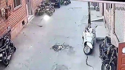 The thief stole the bike as soon as he entered the house
