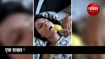 husband pranks wife by pouring raw down her throat as she sleeps